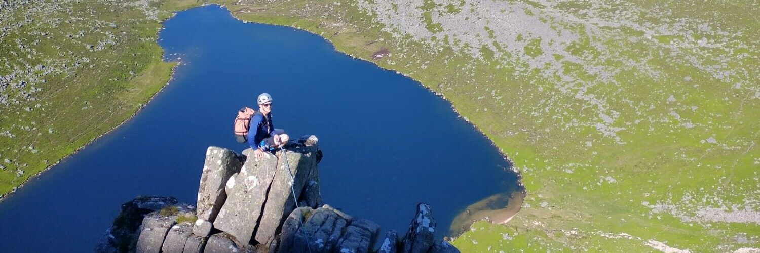 Scrambling on Lochnagar in the sunshine