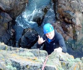 Learning to climb on Aberdeen sea cliffs Climbing taster session
